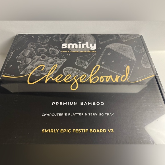 Brand new, never opened premium, bamboo, charcuterie SMIRLY EPIC FESTIF BOARD V3 - Picture 4 of 7